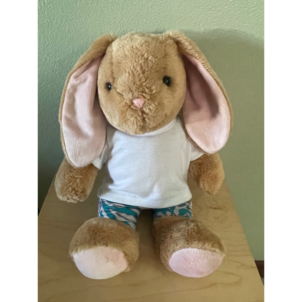 Build a Bear Workshop Pawlette Brown Bunny Rabbit Stuffed Plush With Outfit